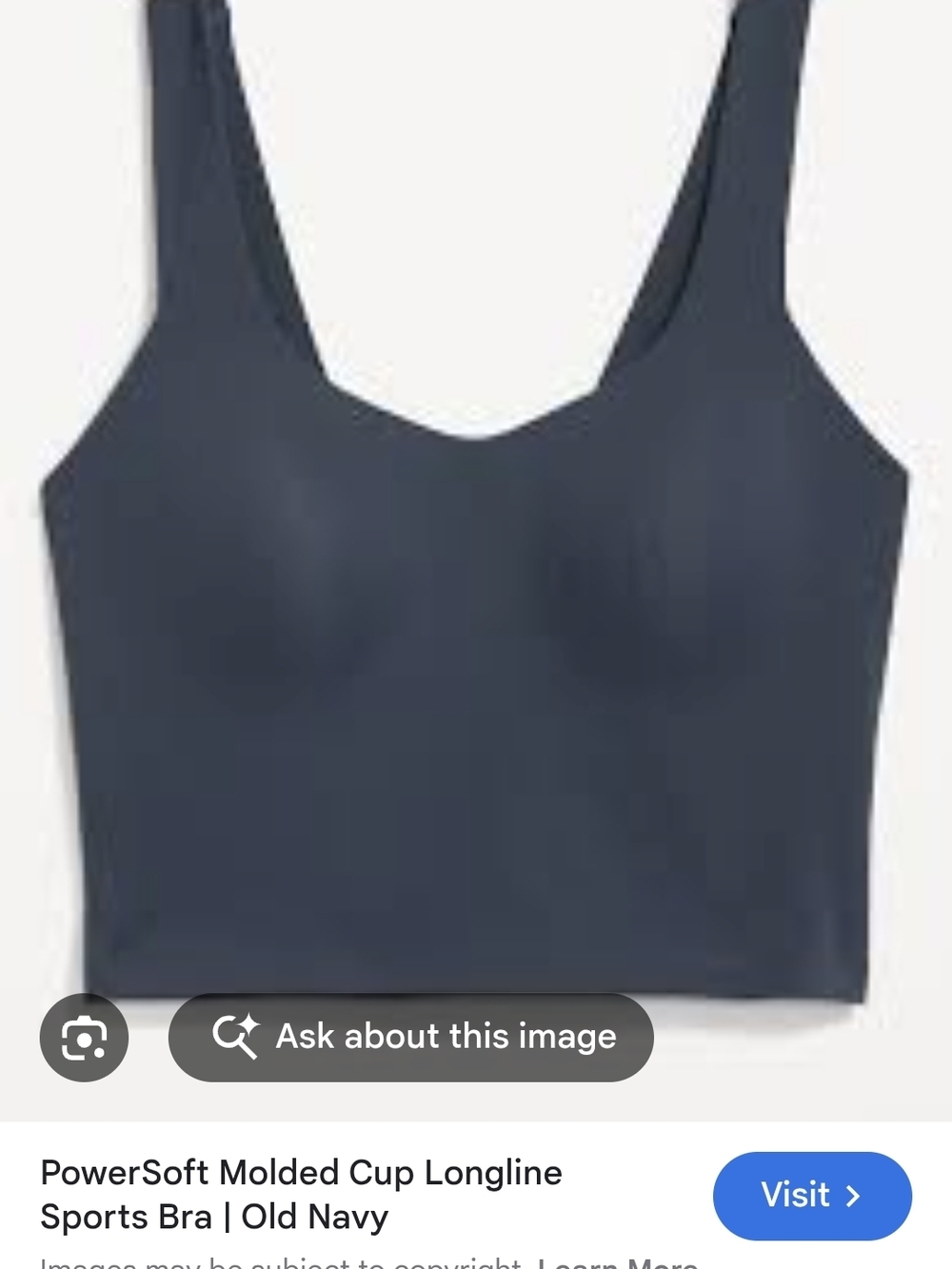 Old Navy PowerSoft Longline Sports Bra -Black